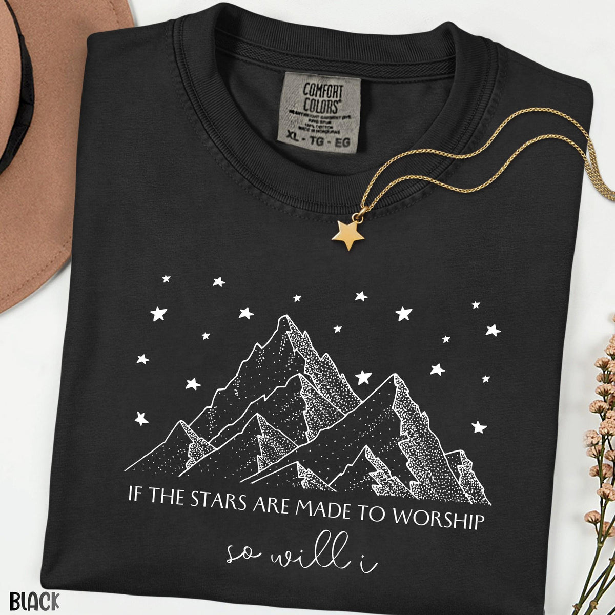 Comfort Colors® If the Stars Were Made to Worship Shirt, Christian Worship Tee, Faith Graphic Shirt, Bible Verse Tee, Jesus Gift