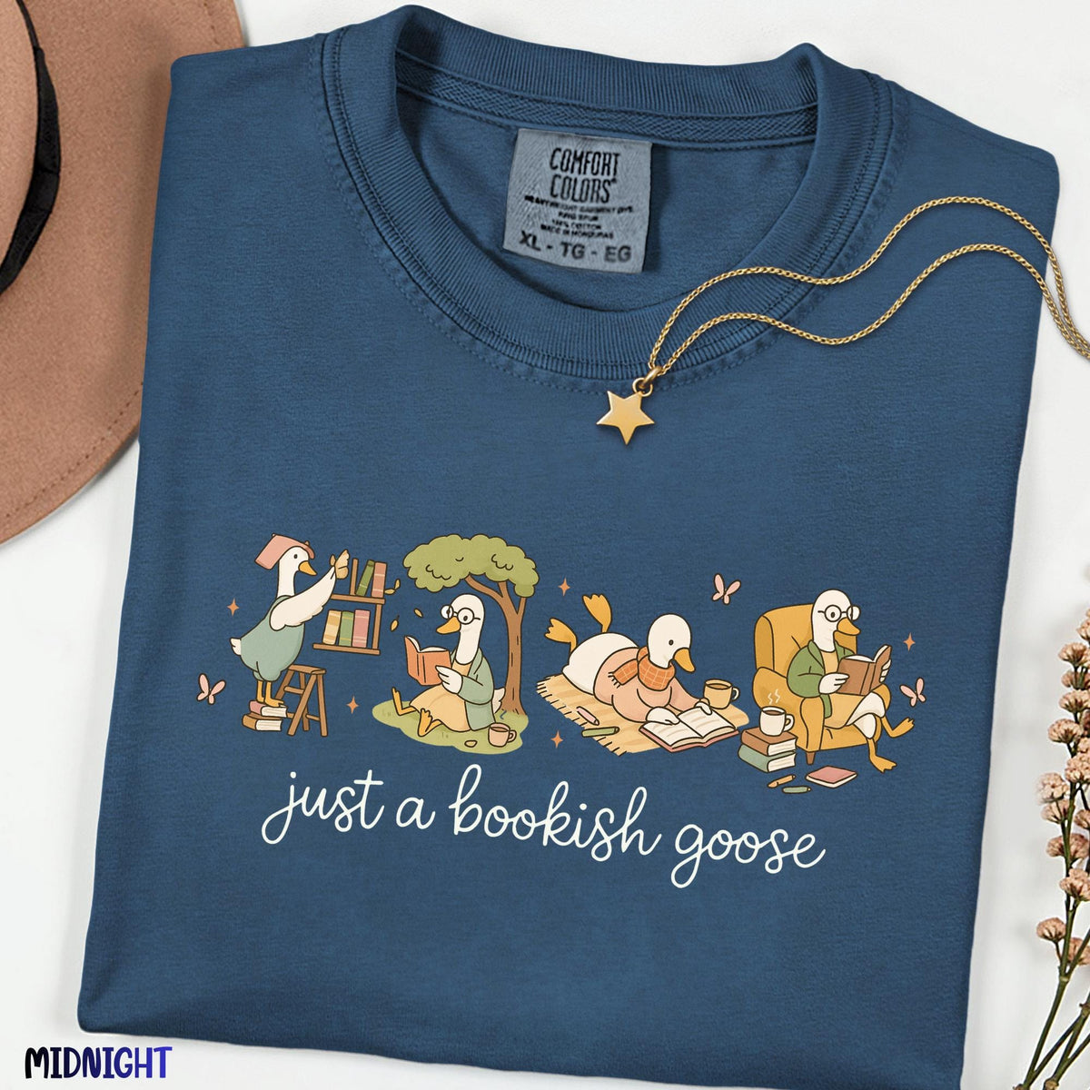 Comfort Colors® Funny Bookish Goose Shirt | Book Lover Gift Tee, Silly Goose Reading Shirt, Book Nerd & Bookworm Graphic Top, Reader Gift