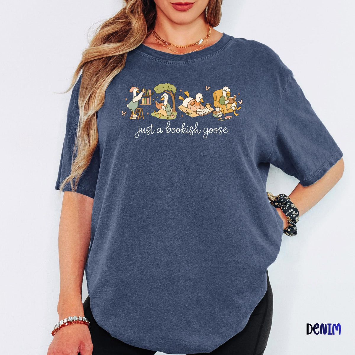 Comfort Colors® Funny Bookish Goose Shirt | Book Lover Gift Tee, Silly Goose Reading Shirt, Book Nerd & Bookworm Graphic Top, Reader Gift