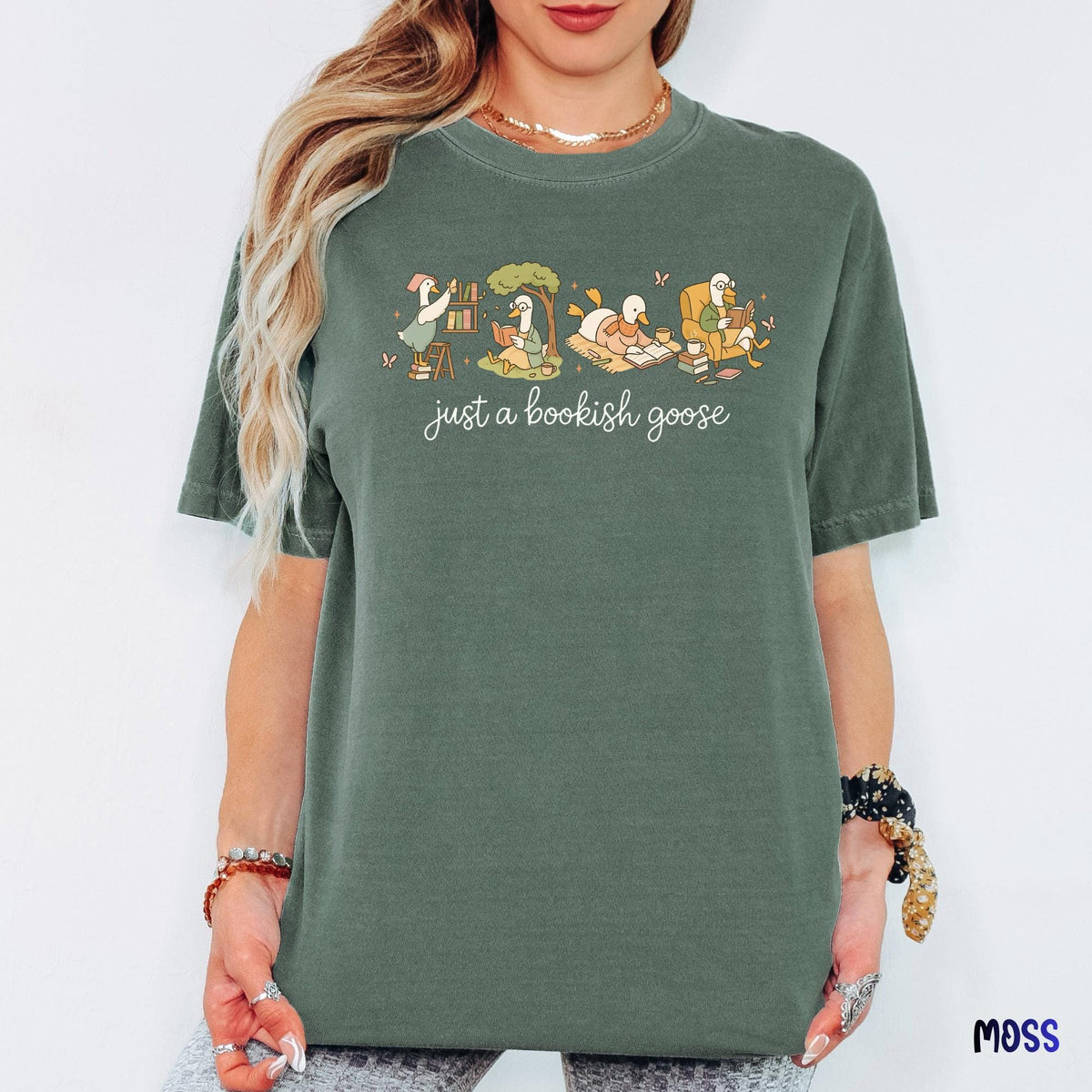 Comfort Colors® Funny Bookish Goose Shirt | Book Lover Gift Tee, Silly Goose Reading Shirt, Book Nerd & Bookworm Graphic Top, Reader Gift