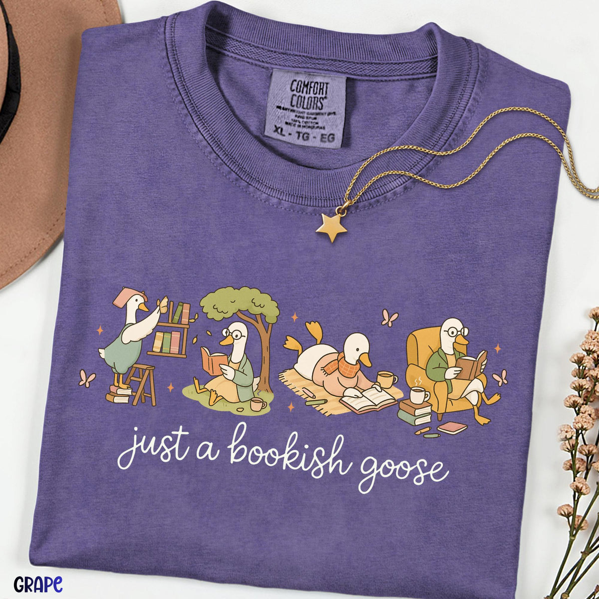 Comfort Colors® Funny Bookish Goose Shirt | Book Lover Gift Tee, Silly Goose Reading Shirt, Book Nerd & Bookworm Graphic Top, Reader Gift