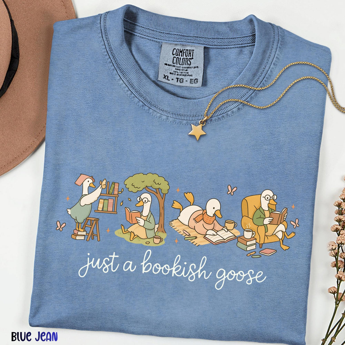 Comfort Colors® Funny Bookish Goose Shirt | Book Lover Gift Tee, Silly Goose Reading Shirt, Book Nerd & Bookworm Graphic Top, Reader Gift