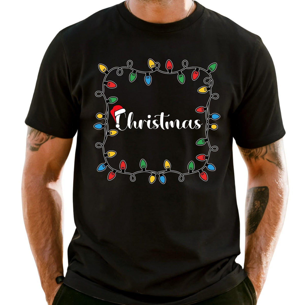 Comfort Colors® Merry Christmas Matching Shirt, Christmas Lights Tee, Christmas Gift For Couples