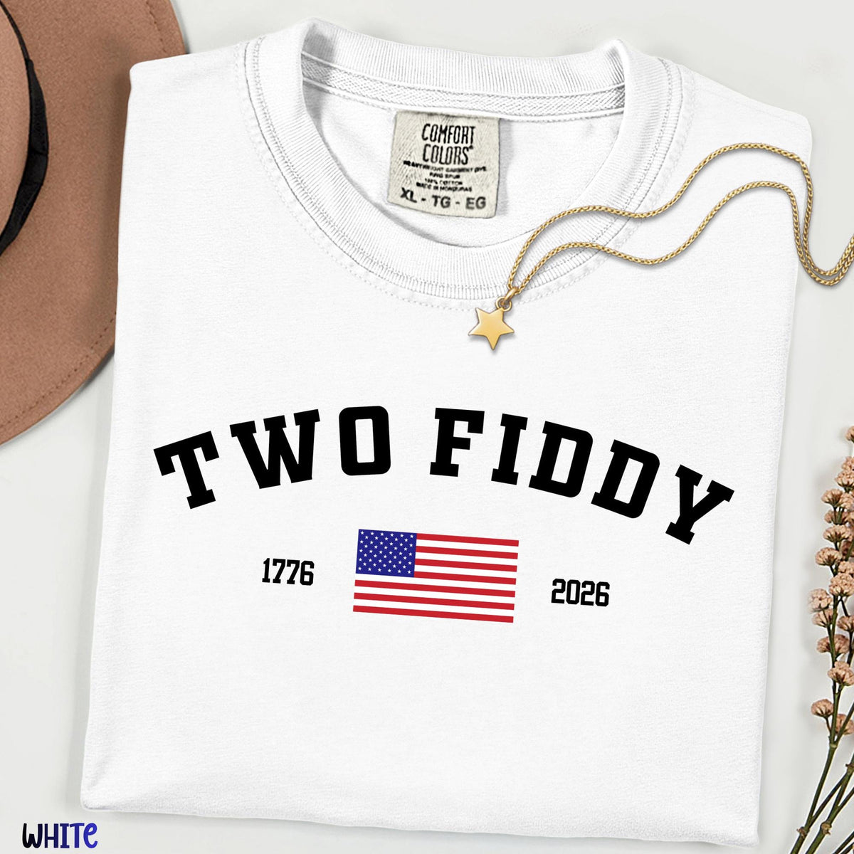 Two Fiddy  Comfort Colors® Shirt, America 250 Celebration Tee, 1776-2026 Patriotic Graphic Shirt, USA Anniversary Gift