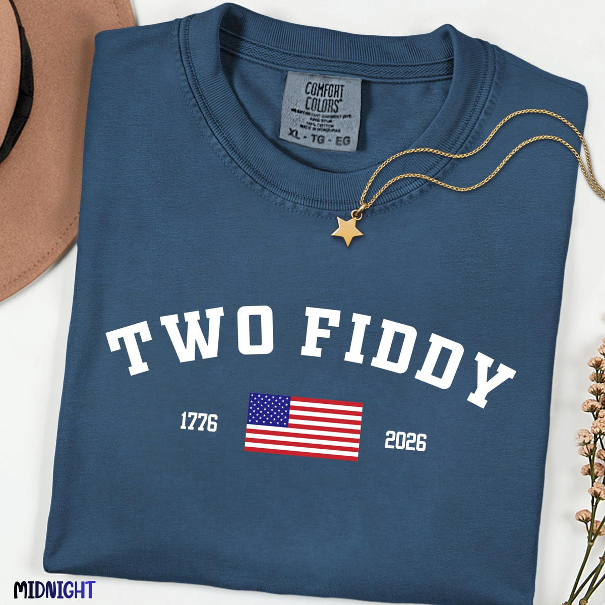 Two Fiddy  Comfort Colors® Shirt, America 250 Celebration Tee, 1776-2026 Patriotic Graphic Shirt, USA Anniversary Gift