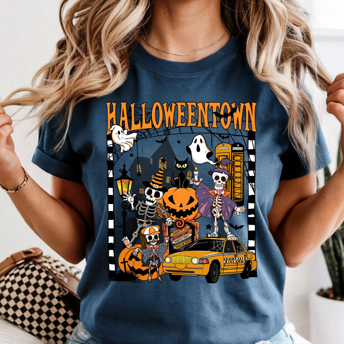 Comfort Colors® Halloweentown Shirt, Creepy Skeleton Fall Season Shirt, Halloween Gift Tee