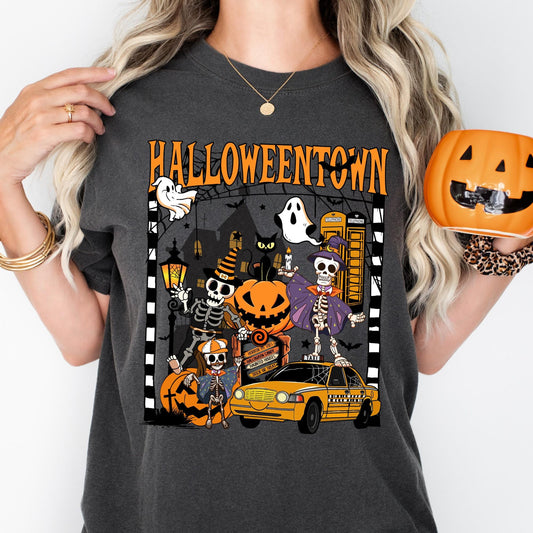 Comfort Colors® Halloweentown Shirt, Creepy Skeleton Fall Season Shirt, Halloween Gift Tee
