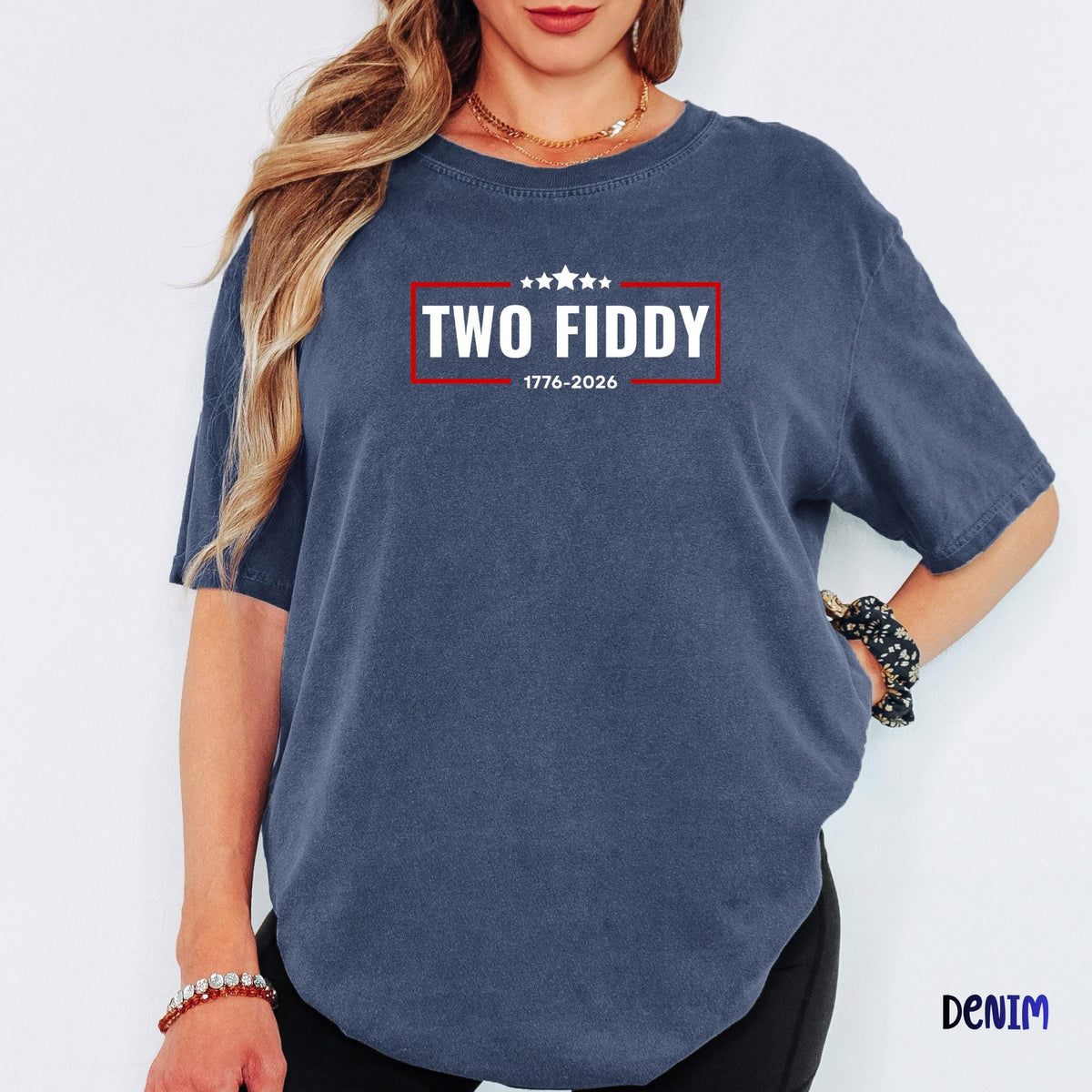 Two Fiddy 250th Anniversary Shirt, 1776–2026 USA Patriotic Tee, Independence Day Graphic Shirt, America 250 Gift,Comfort Colors July 4th Tee