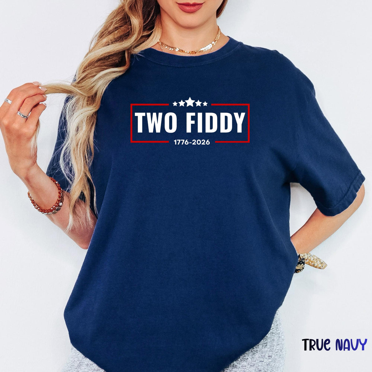 Two Fiddy 250th Anniversary Shirt, 1776–2026 USA Patriotic Tee, Independence Day Graphic Shirt, America 250 Gift,Comfort Colors July 4th Tee
