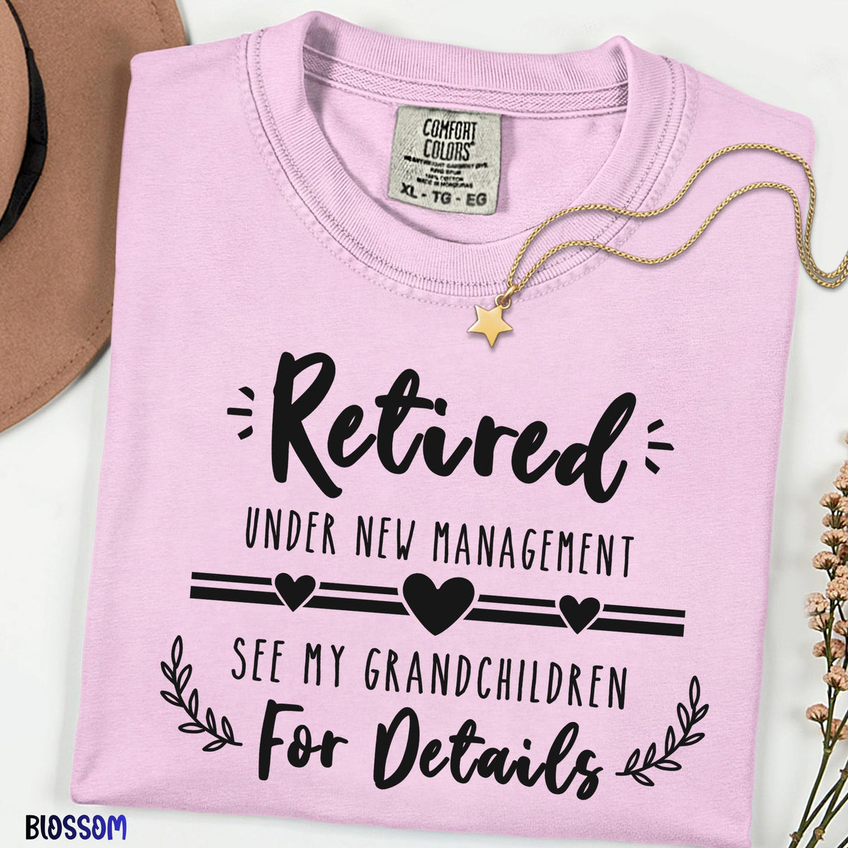 Comfort Colors® Retired Grandma Shirt, Funny Retirement Shirt, Under New Management See Grandchildren Tee, Retirement Gift for Grandma
