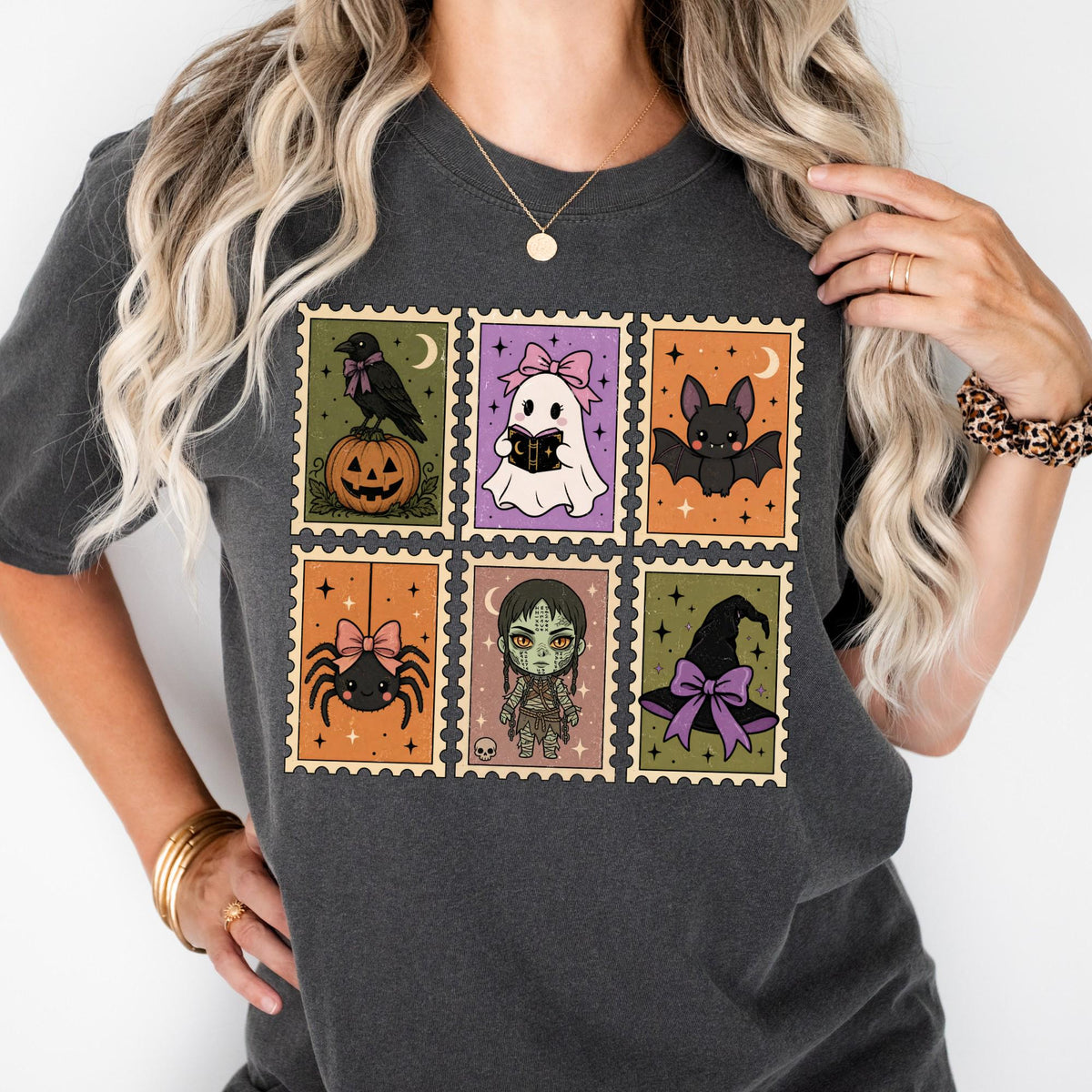 Custom Comfort Colors® Halloween Stamps Shirt, Vintage Dark Universe Shirt, Retro Epic Spooky Season Tshirt Gifts