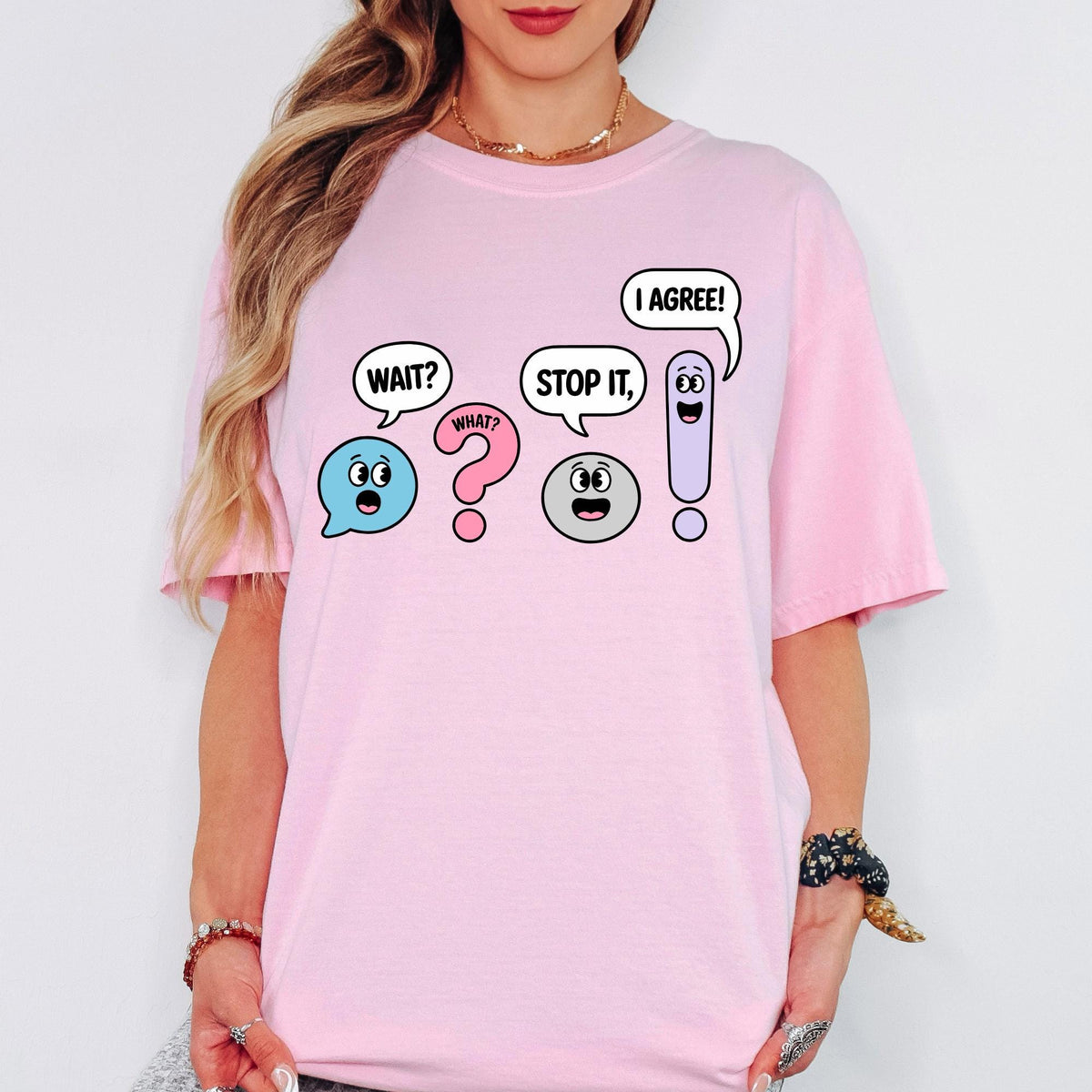 Comfort Colors® Funny Grammar Teacher Shirt, Wait What Stop It I Agree Shirt, Punctuation Shirt, English Teacher Gift, Back To School