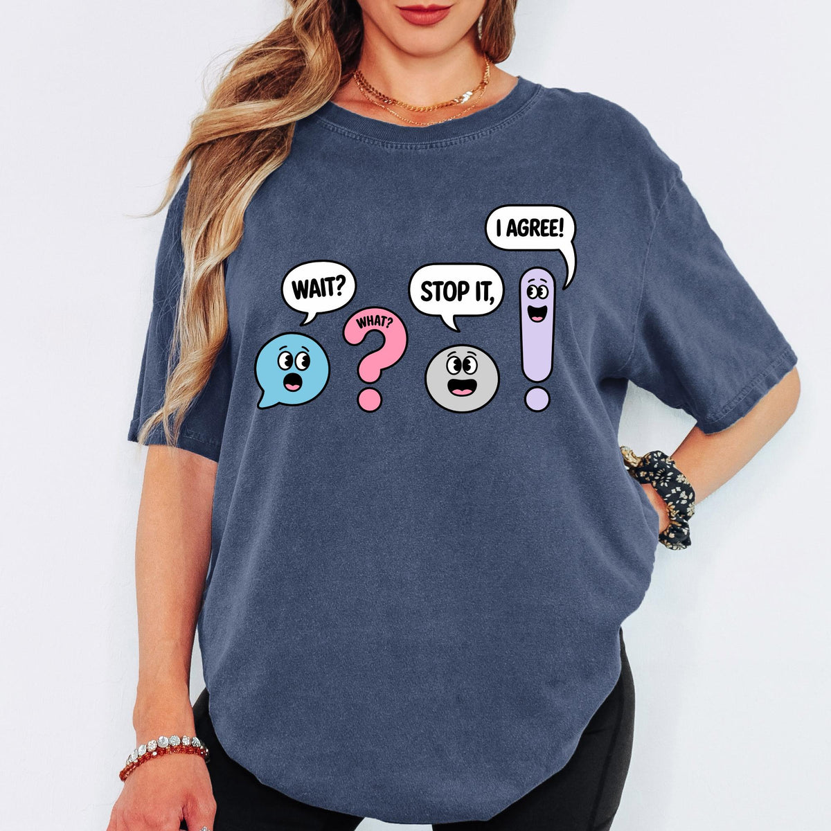 Comfort Colors® Funny Grammar Teacher Shirt, Wait What Stop It I Agree Shirt, Punctuation Shirt, English Teacher Gift, Back To School