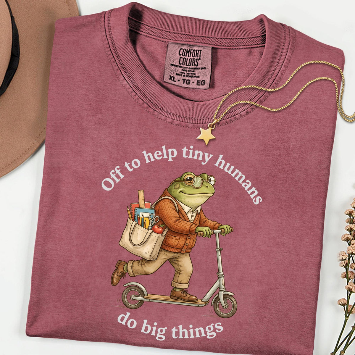 Funny Back To School Comfort Colors® Shirt, Helping Tiny Humans Do Big Things T Shirt Inspirational Teacher Gift Preschool Elementary Tee