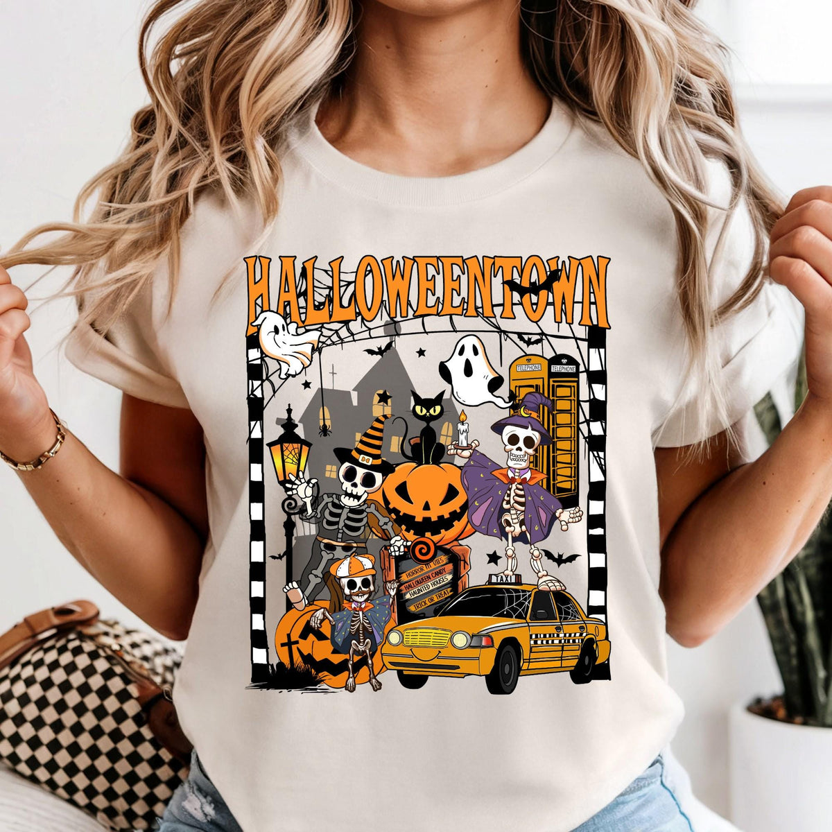 Comfort Colors® Halloweentown Shirt, Creepy Skeleton Fall Season Shirt, Halloween Gift Tee