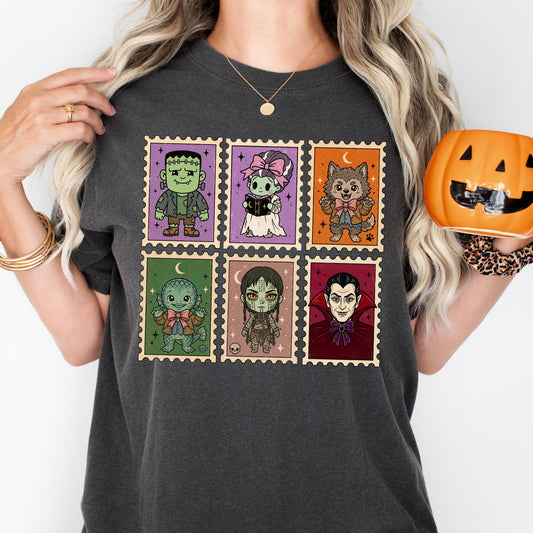 Custom Comfort Colors® Halloween Stamps Shirt, Vintage Dark Universe Shirt, Retro Epic Spooky Season Tshirt Gifts