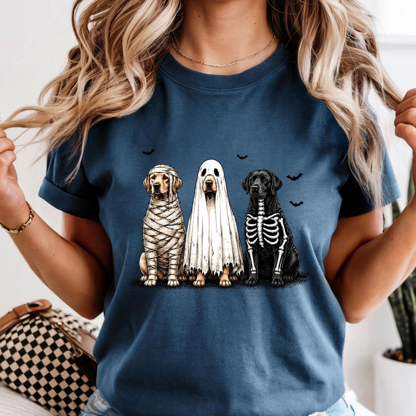 Custom Comfort Colors® Ghost Dogs Halloween Shirt, Spooky Season Tee Halloween Gift