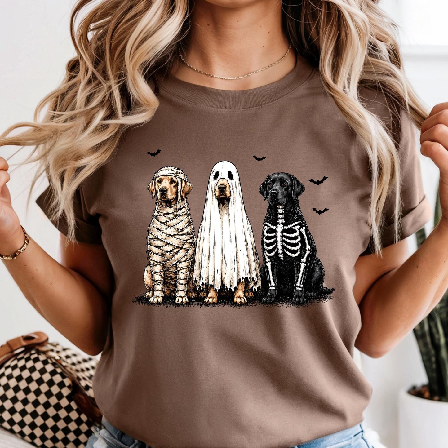 Custom Comfort Colors® Ghost Dogs Halloween Shirt, Spooky Season Tee Halloween Gift