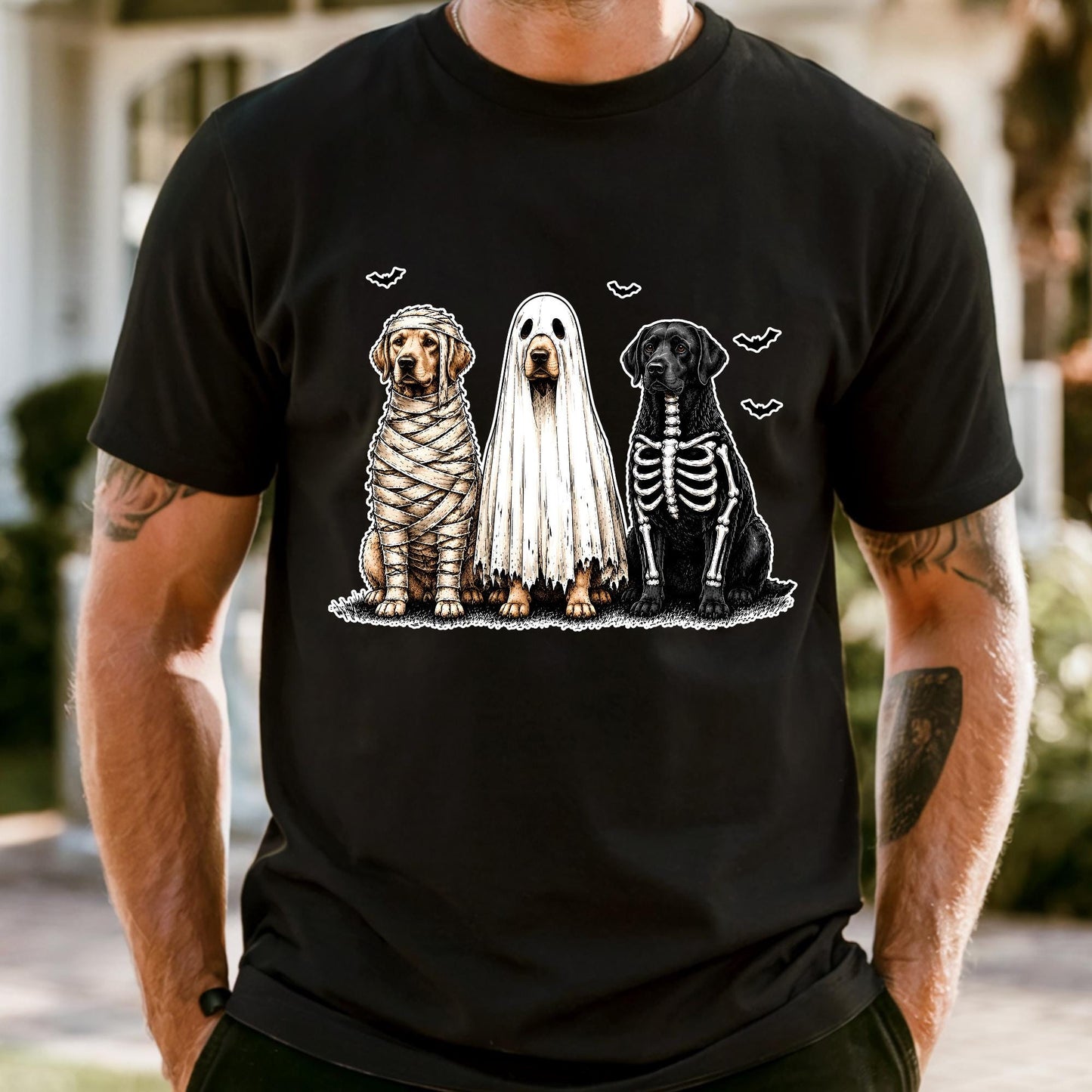 Custom Comfort Colors® Ghost Dogs Halloween Shirt, Spooky Season Tee Halloween Gift
