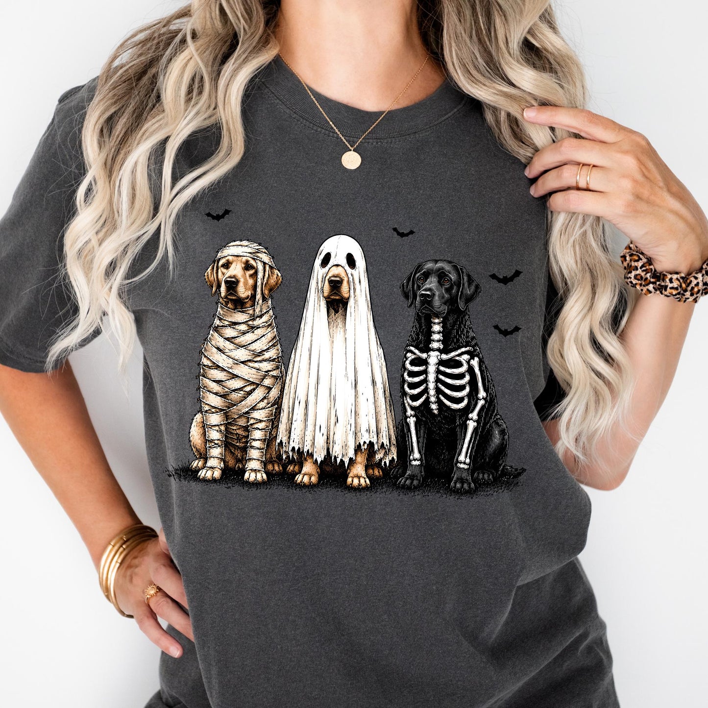 Custom Comfort Colors® Ghost Dogs Halloween Shirt, Spooky Season Tee Halloween Gift
