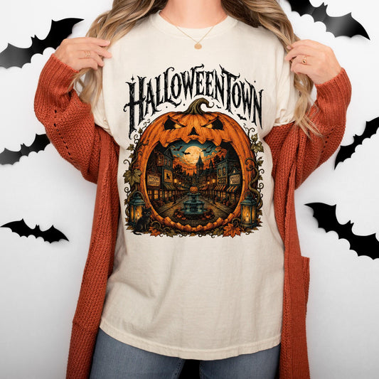Comfort Colors Vintage Halloweentown Shirt, Spooky University T-shirt, Halloween Gift