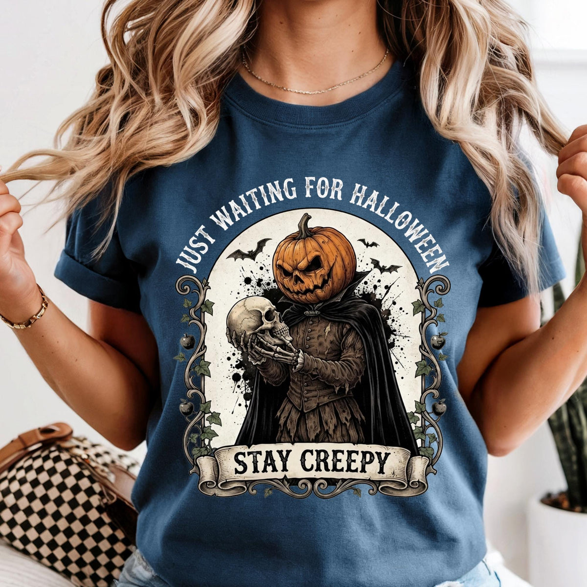 Comfort Colors® Just Waiting For Halloween Shirt, Stay Creepy Tee, Halloween Gift