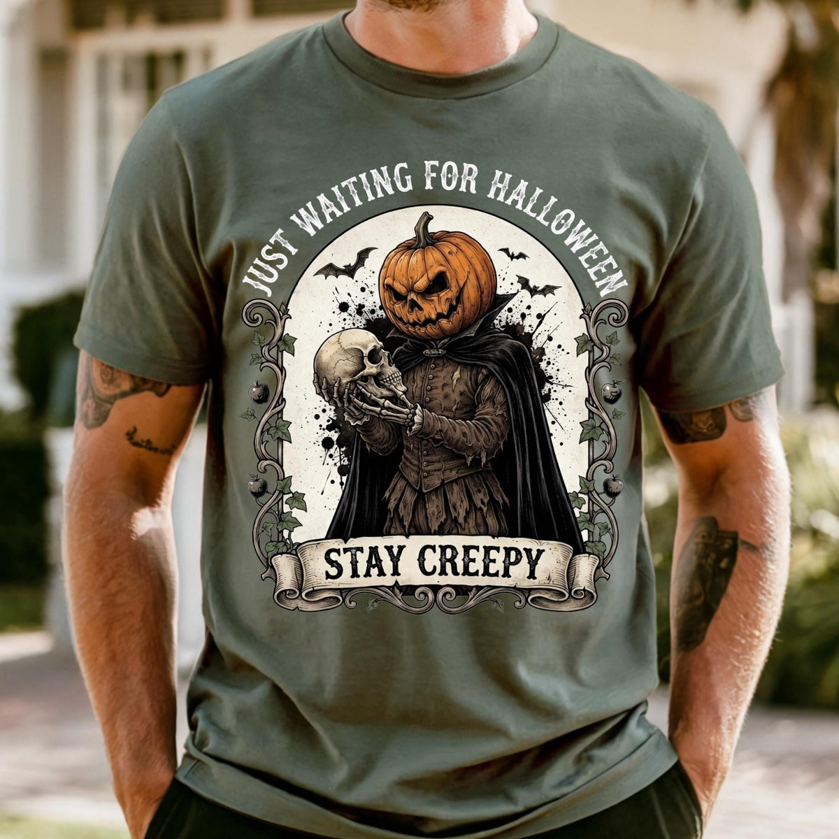Comfort Colors® Just Waiting For Halloween Shirt, Stay Creepy Tee, Halloween Gift