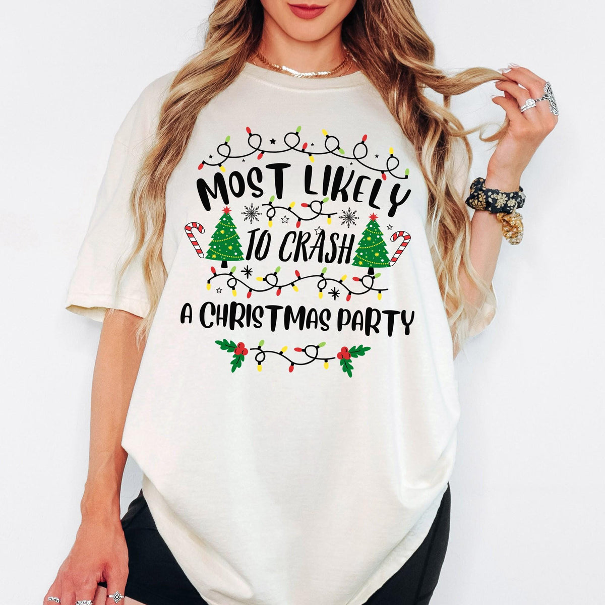 Custom Comfort Colors® Most Likely Christmas Shirt, Family Matching Xmas Pajamas Gifts For Her | Him