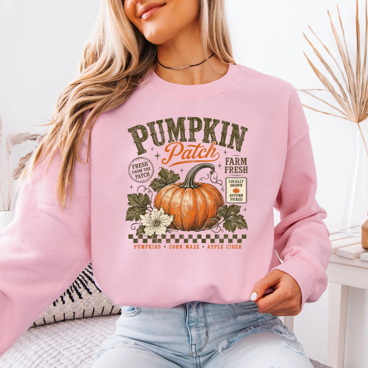 Retro Pumpkin Patch Comfort Colors® Sweatshirt, Vintage Autumn Harvest Crewneck, Cozy Fall Festival Pullover, Thanksgiving Sweatshirt