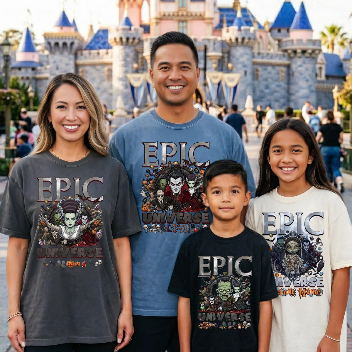 Custom Comfort Colors® Epic Universe Halloween Shirt, Family Matching Spooky Season Universal Monsters Shirts, Dark Universe Monsters Tee