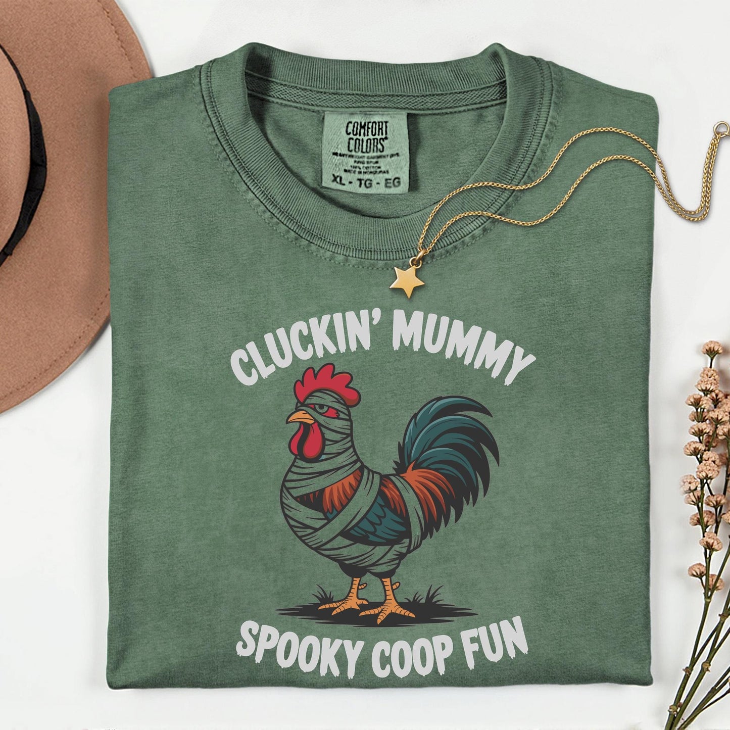 Funny Halloween Shirt, Cluckin Mummy Spooky Coop Fun Sweatshirt, Halloween i'ft