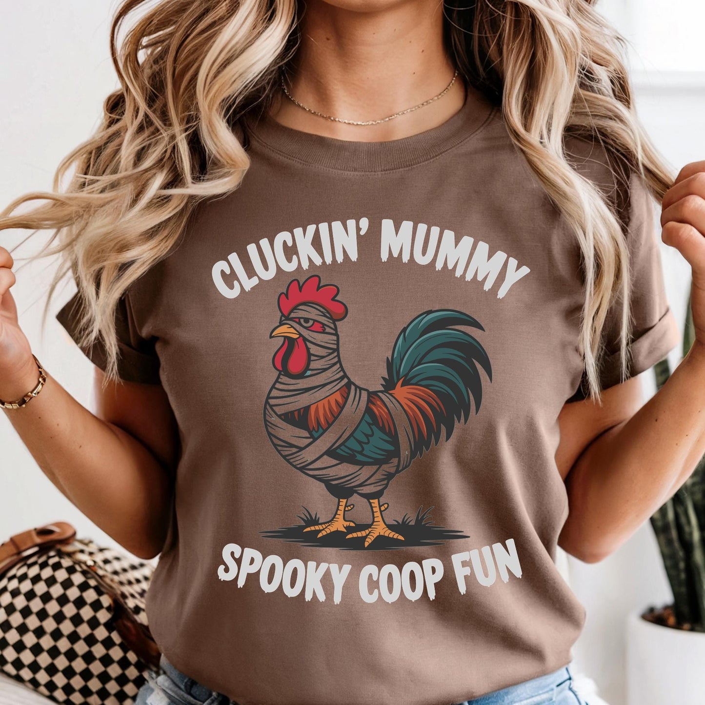Funny Halloween Shirt, Cluckin Mummy Spooky Coop Fun Sweatshirt, Halloween i'ft