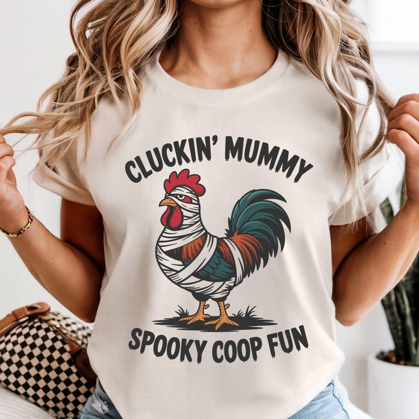 Funny Halloween Shirt, Cluckin Mummy Spooky Coop Fun Sweatshirt, Halloween i'ft