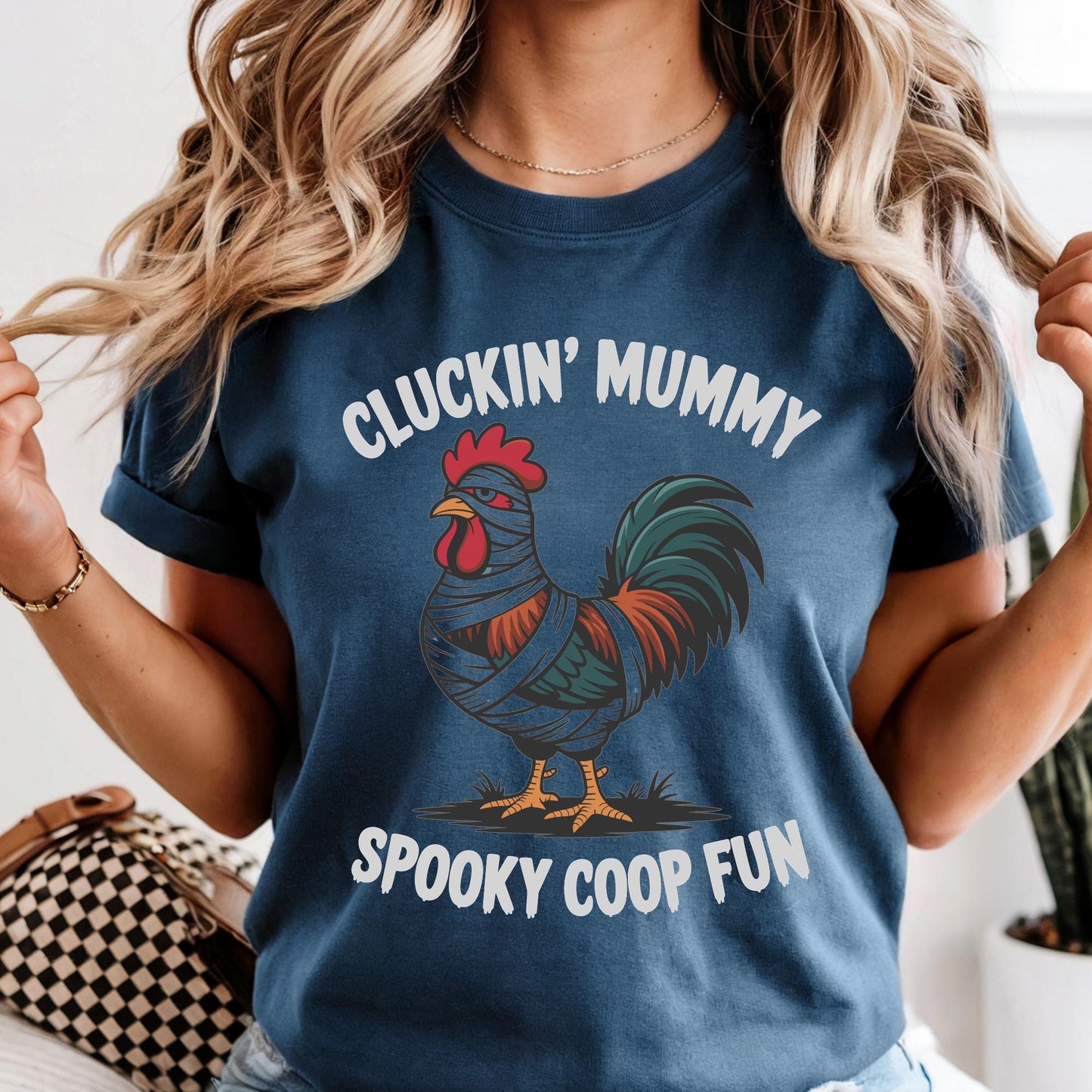 Funny Halloween Shirt, Cluckin Mummy Spooky Coop Fun Sweatshirt, Halloween i'ft