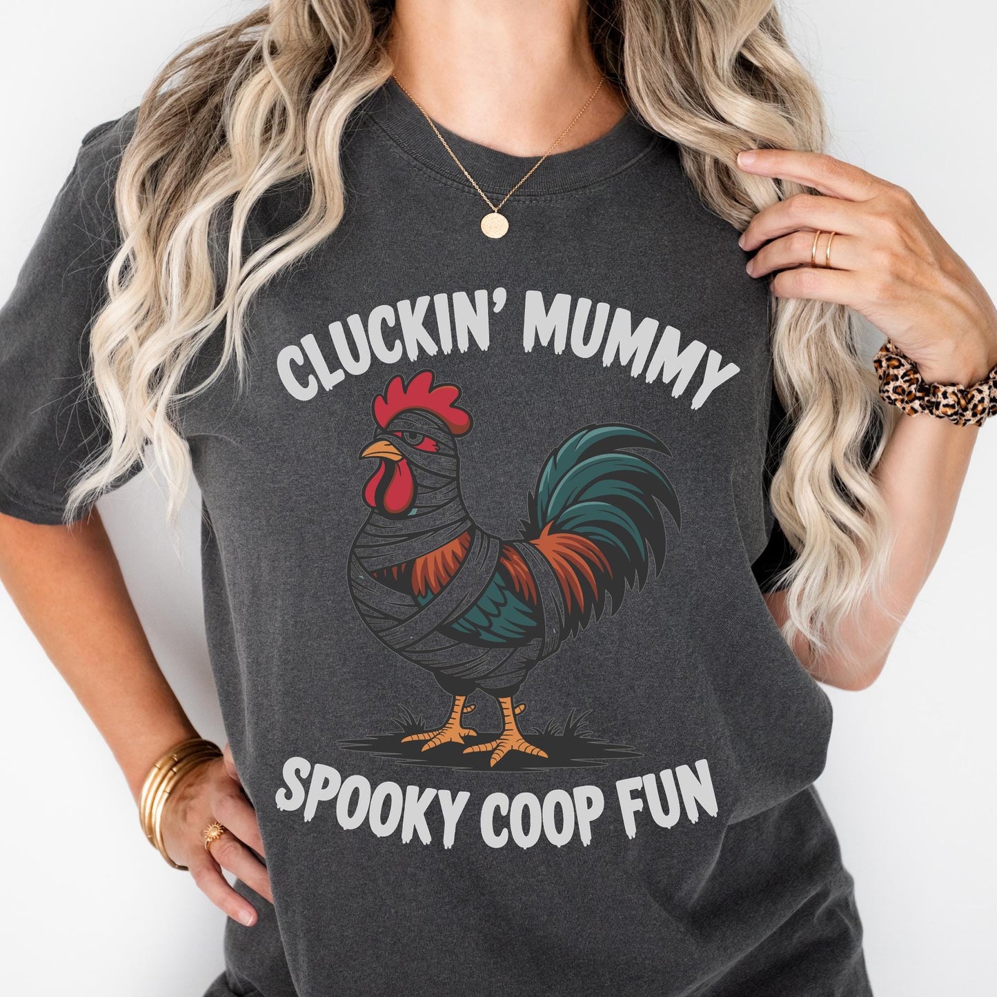 Funny Halloween Shirt, Cluckin Mummy Spooky Coop Fun Sweatshirt, Halloween i'ft