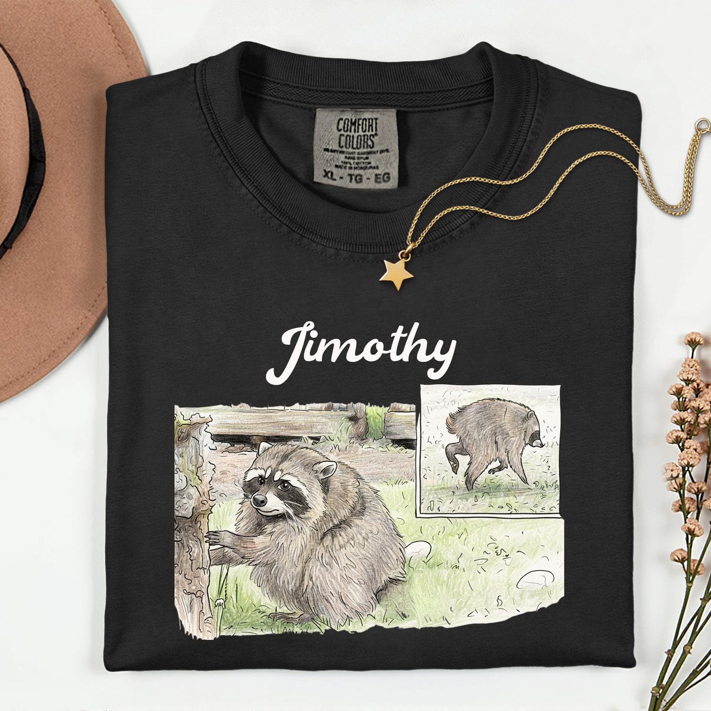 Comfort Colors® Jimothy Raccoon Viral Shirt, Short King Jimothy Tee. Famous Seattle Raccoon Shirt