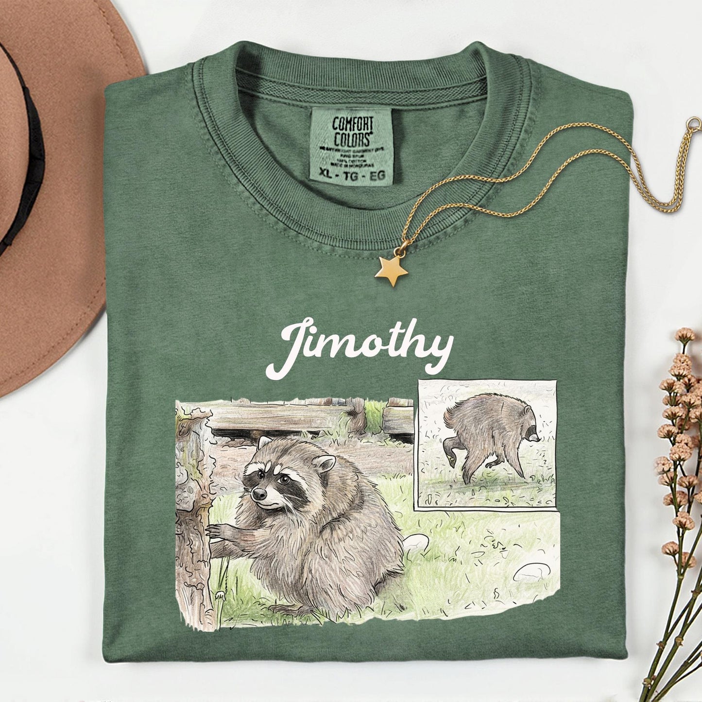 Comfort Colors® Jimothy Raccoon Viral Shirt, Short King Jimothy Tee. Famous Seattle Raccoon Shirt