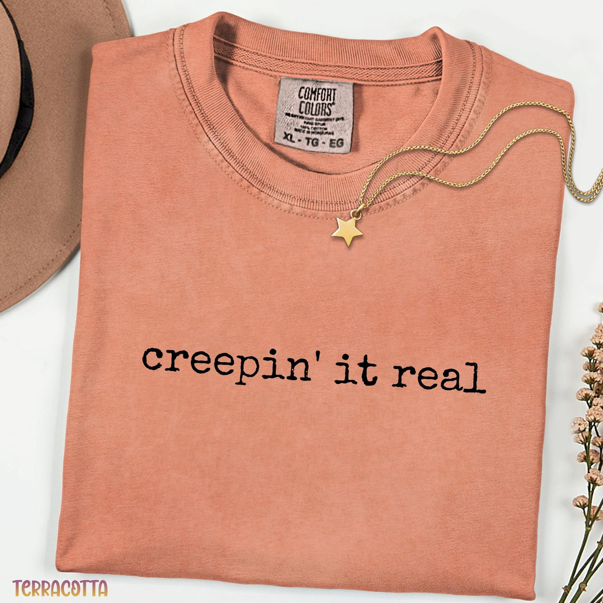 Creepin' It Real Halloween Comfort Color Shirt,Funny Spooky Season Shirt, Retro Fall Graphic Tee, Cute Halloween Gift