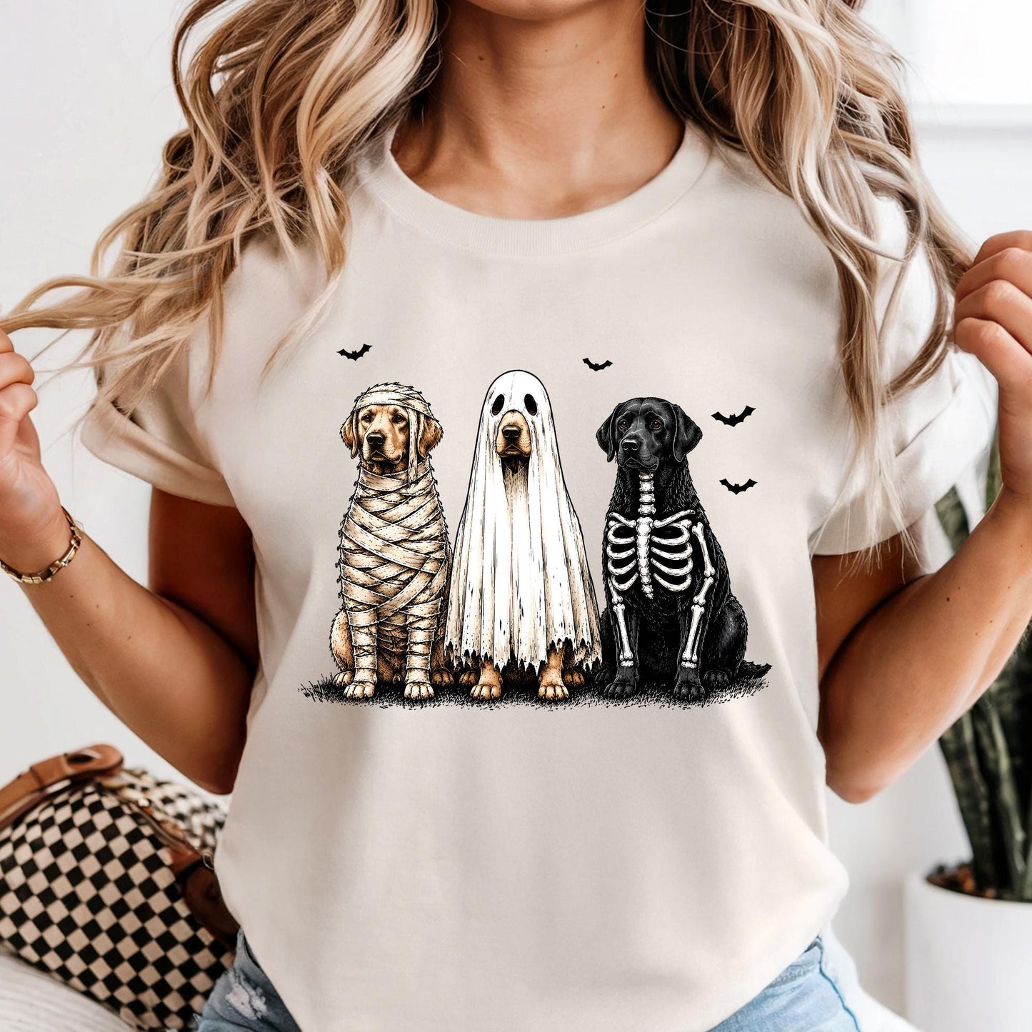 Custom Comfort Colors® Ghost Dogs Halloween Shirt, Spooky Season Tee Halloween Gift