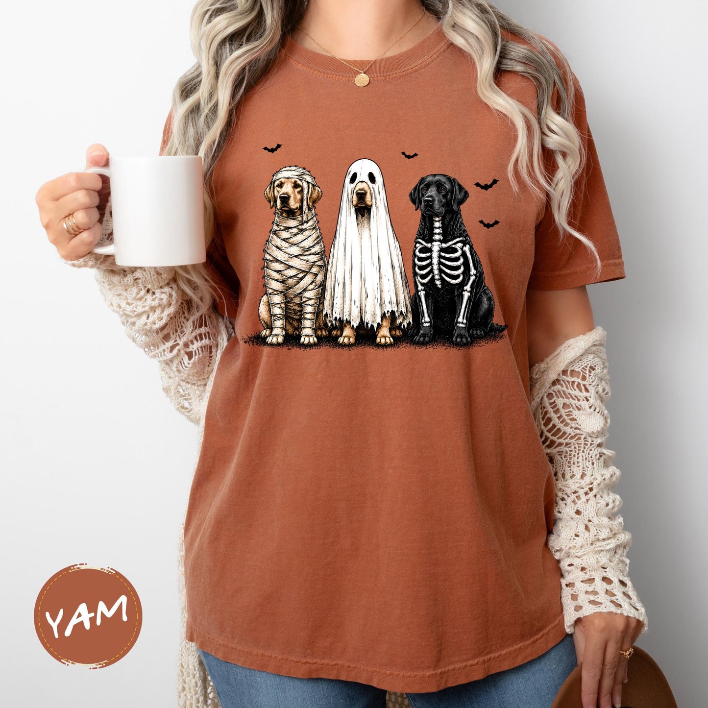 Custom Comfort Colors® Ghost Dogs Halloween Shirt, Spooky Season Tee Halloween Gift
