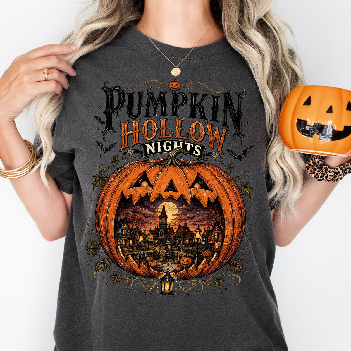 Pumpkin Hallow Nights Shirts, Halloweentown Shirt, Comfort Colors Shirts For Women | Men Halloween Gift