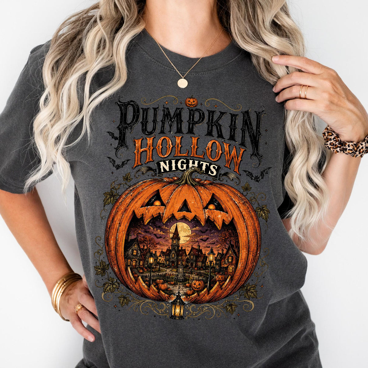 Pumpkin Hallow Nights Shirts, Halloweentown Shirt, Comfort Colors Shirts For Women | Men Halloween Gift