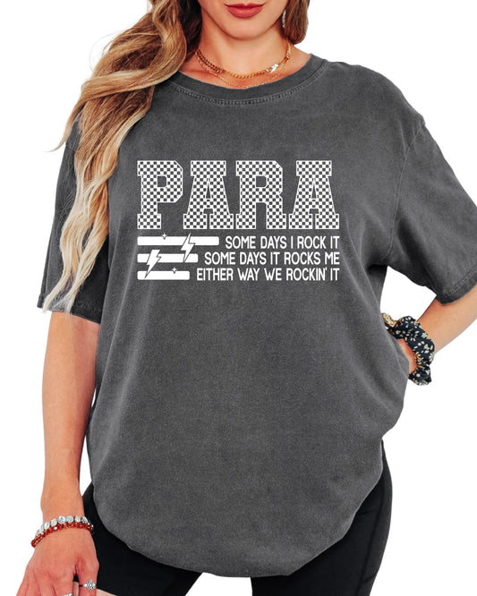 Comfort Colors® Para Shirt, Checkered Paraprofessional Tee, Funny Para Squad Shirt, Paraeducator Gift, Para Life Shirt