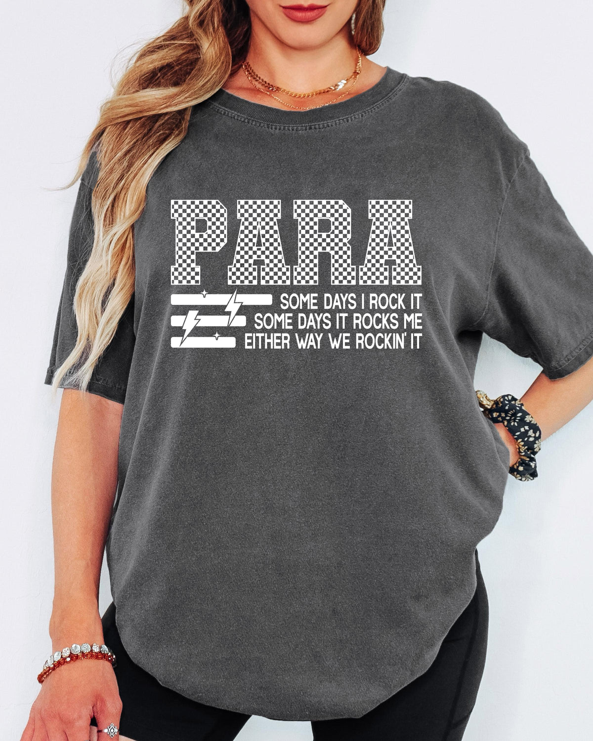 Comfort Colors® Para Shirt, Checkered Paraprofessional Tee, Funny Para Squad Shirt, Paraeducator Gift, Para Life Shirt