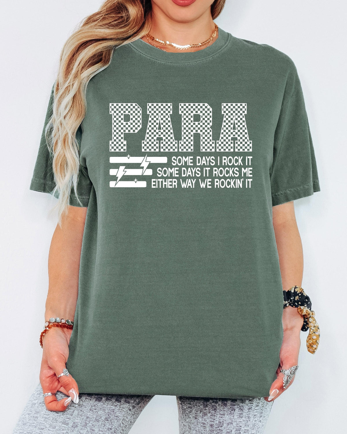 Comfort Colors® Para Shirt, Checkered Paraprofessional Tee, Funny Para Squad Shirt, Paraeducator Gift, Para Life Shirt