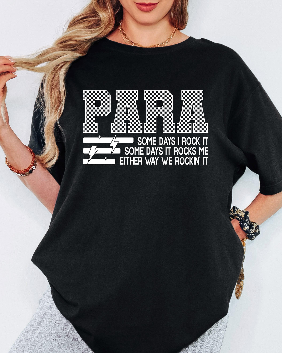 Comfort Colors® Para Shirt, Checkered Paraprofessional Tee, Funny Para Squad Shirt, Paraeducator Gift, Para Life Shirt