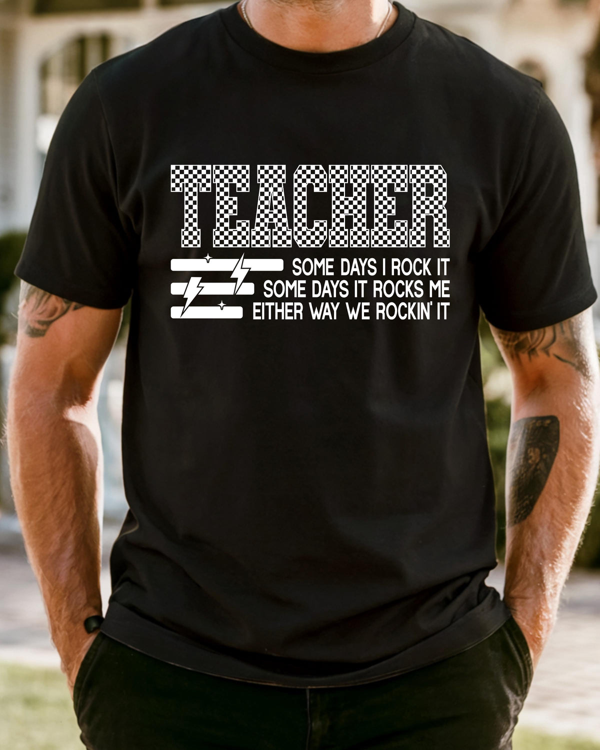 Comfort Colors® Checkered Teacher Shirt, Some Days I Rock It Tee, Funny Teacher Life Shirt, Teacher Appreciation Gift