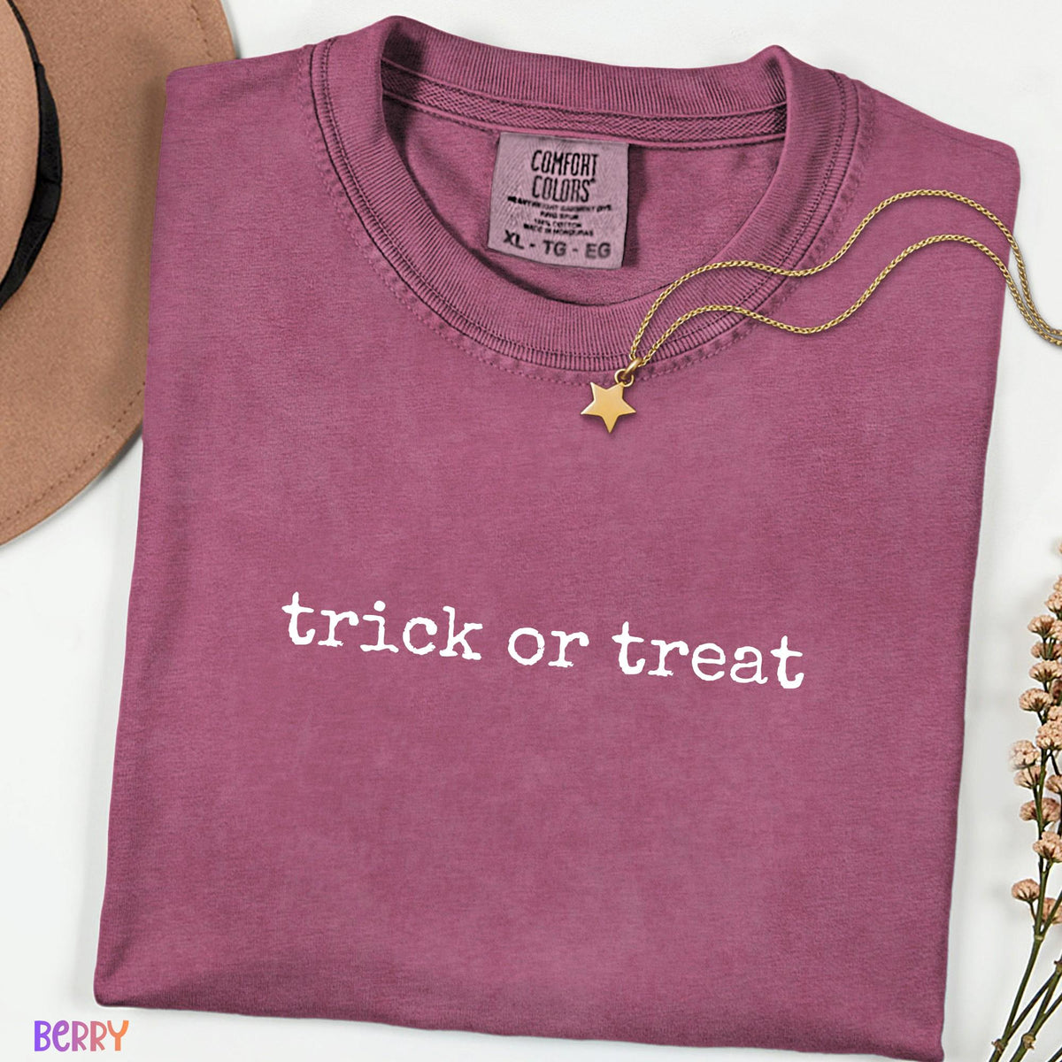 Comfort Colors Trick Or Treat Shirt, Spooky Season Shirt, Minimalist Halloween Shirt, Unisex Halloween Tee, Halloween Gift
