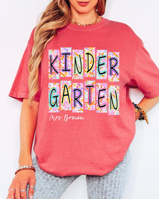 Custom Comfort Colors® Teacher Shirt, Personalized Grade Level Tee, Back to School Teacher Shirt, Kindergarten–5th Grade Gift