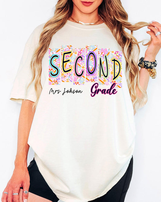 Custom Comfort Colors® Second Grade Level Teacher Shirt, Back To School Tshirt, 2nd Grade Teacher Tee